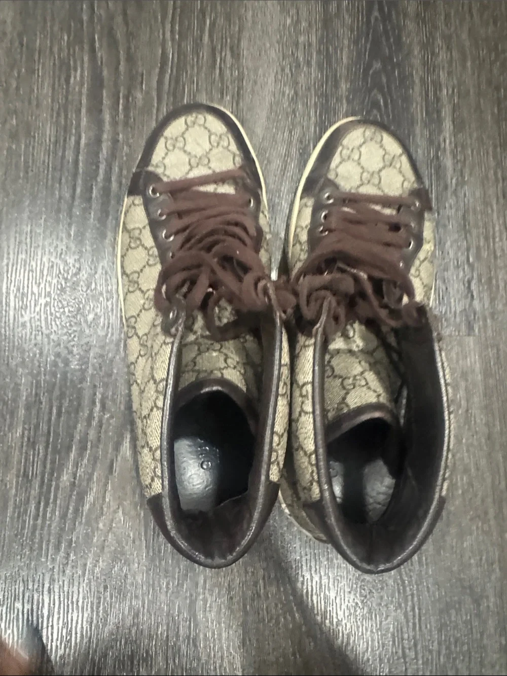 Gucci Brown GG Monogram High-Top Sneakers